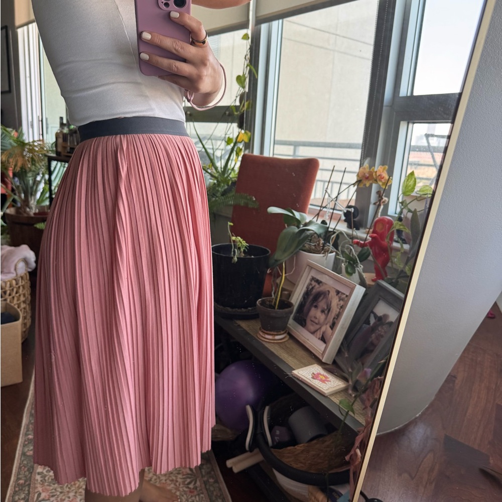 Uniqlo Coral Pleated A-Line Skirt - Picture 4 of 6